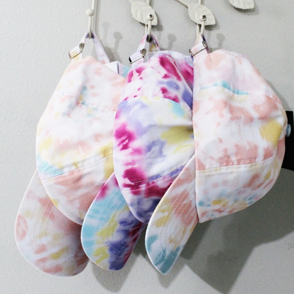Colorful Tie Dye Cotton Hats - Fuchsia